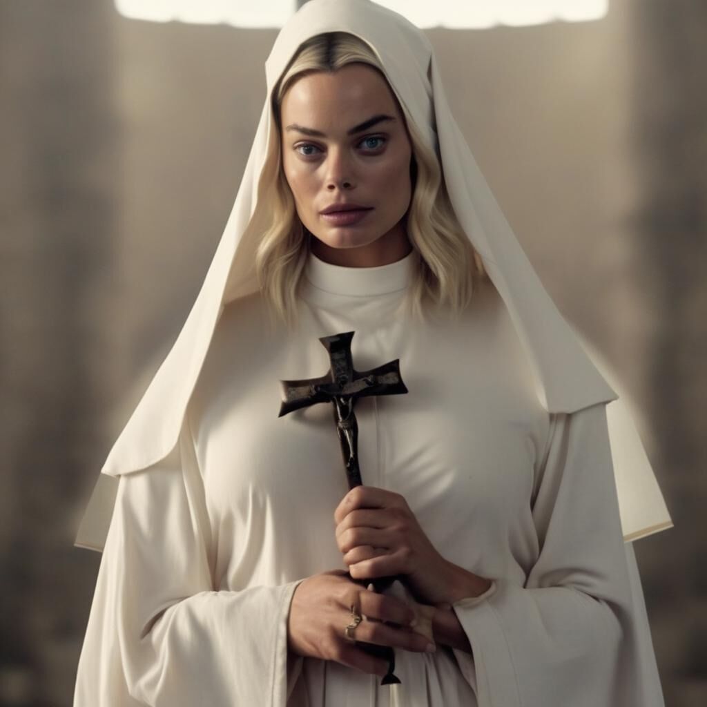 AI Margot Robbie Naughty Nun - Comment with requests