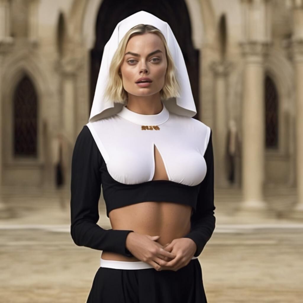 AI Margot Robbie Naughty Nun - Comment with requests