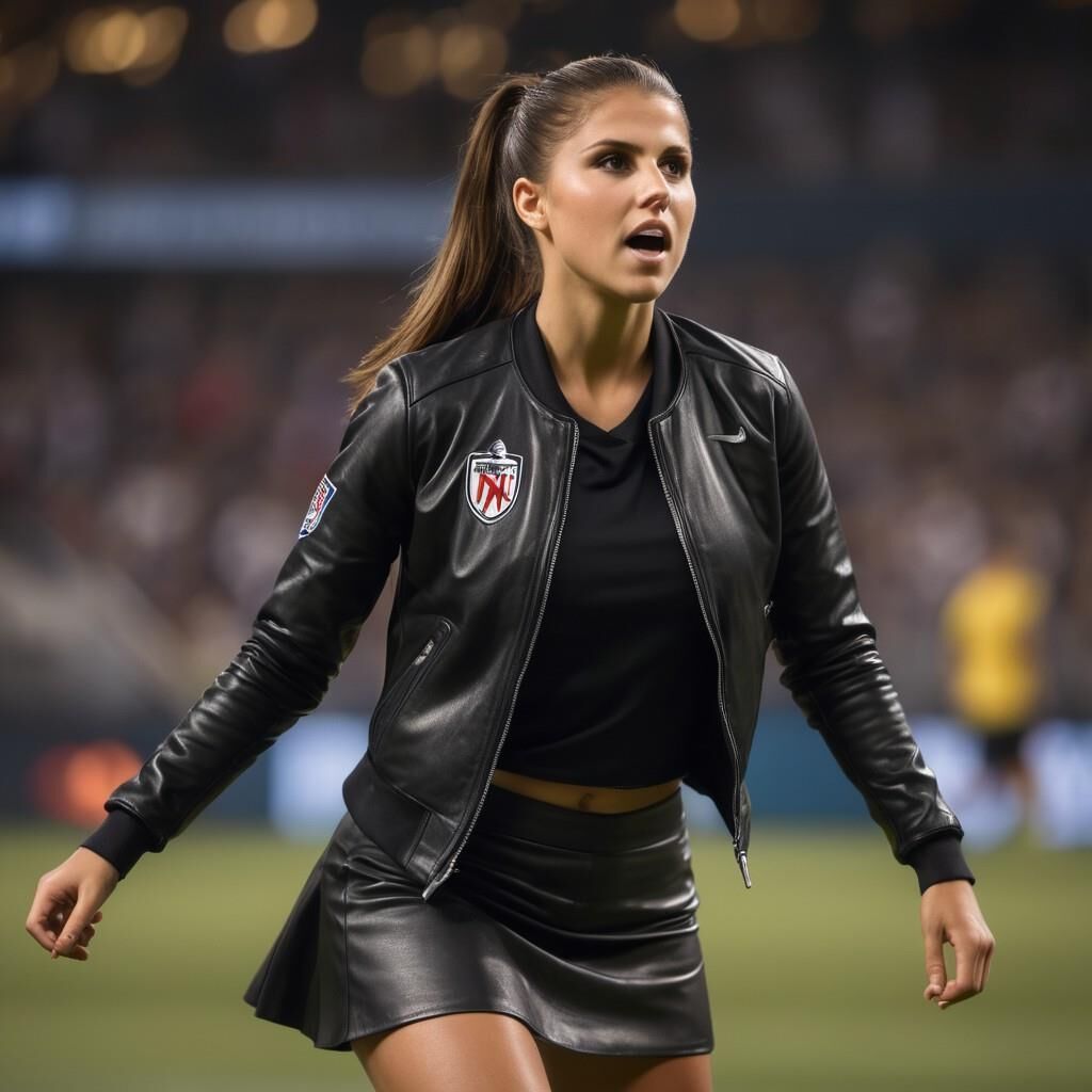 A.I. Alex Morgan playing soccer in Leather