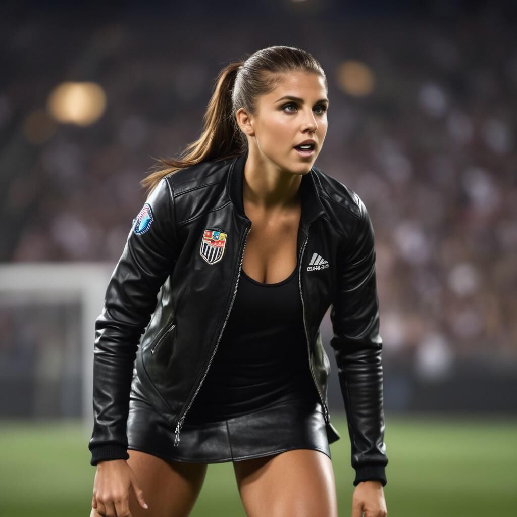 A.I. Alex Morgan playing soccer in Leather