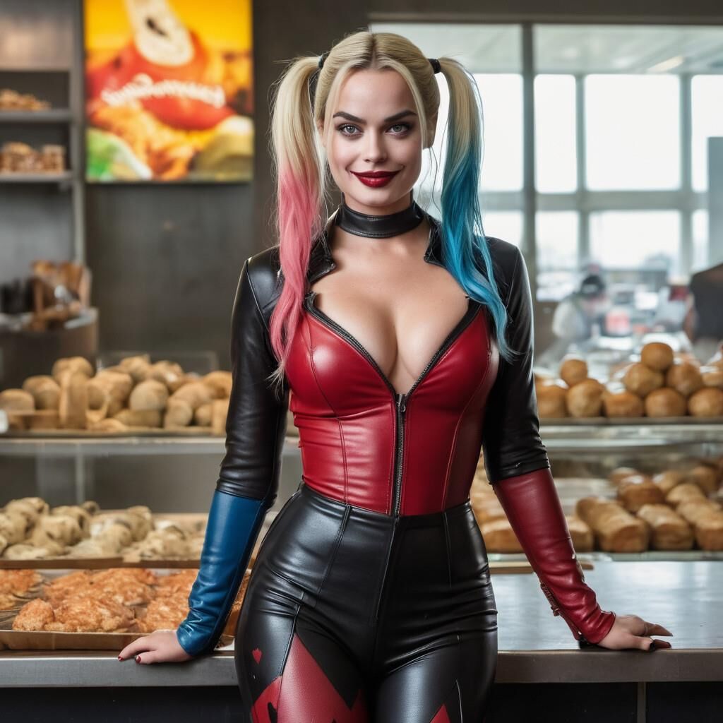 A.I. Harley Quinn in Leder