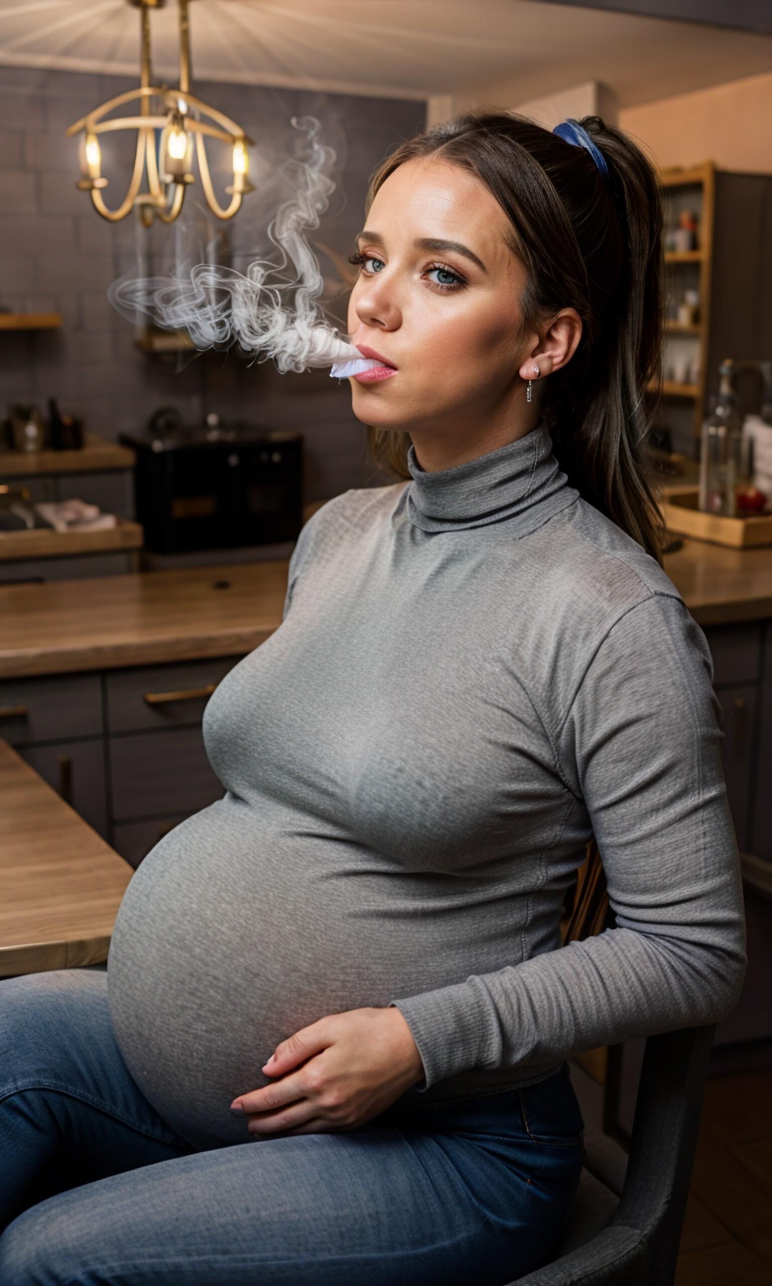 Pregnant girl smoking