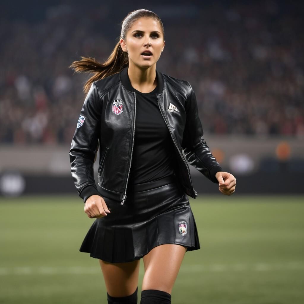 A.I. Alex Morgan playing soccer in Leather