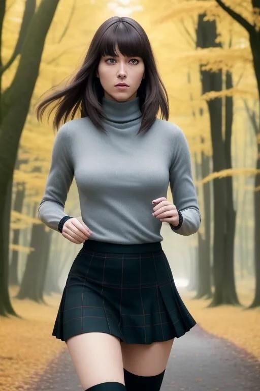 AI turtleneck,skirt and boots