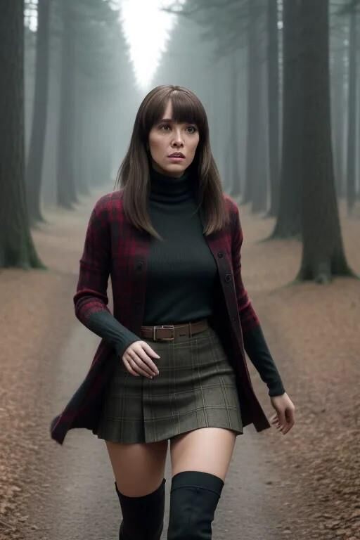 AI turtleneck,skirt and boots