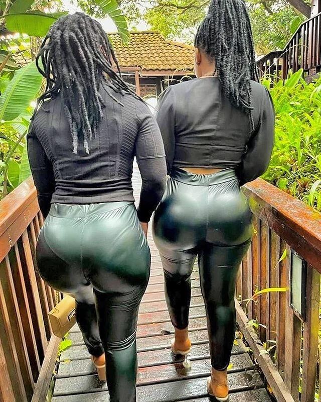 Big booty black women in leather 