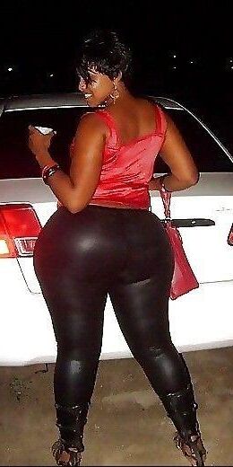 Big booty black women in leather 