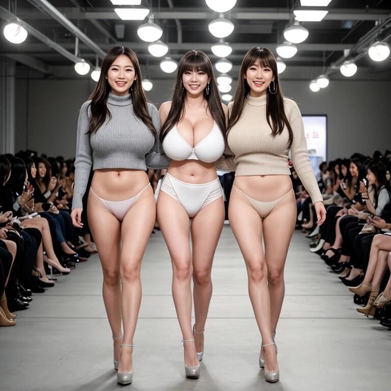 Busty Asian Lingerie Runway Models 2