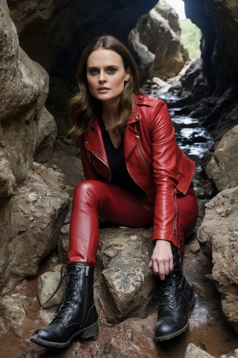 A.I. Emily Deschanel in Leather