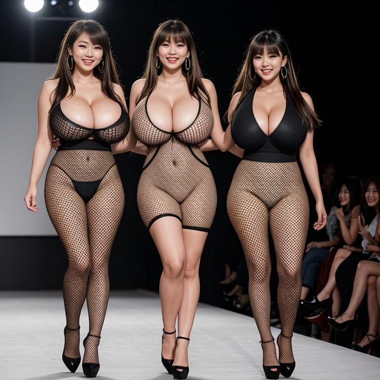 Busty Asian Lingerie Runway Models 2