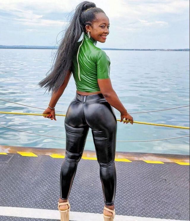 Big booty black women in leather 