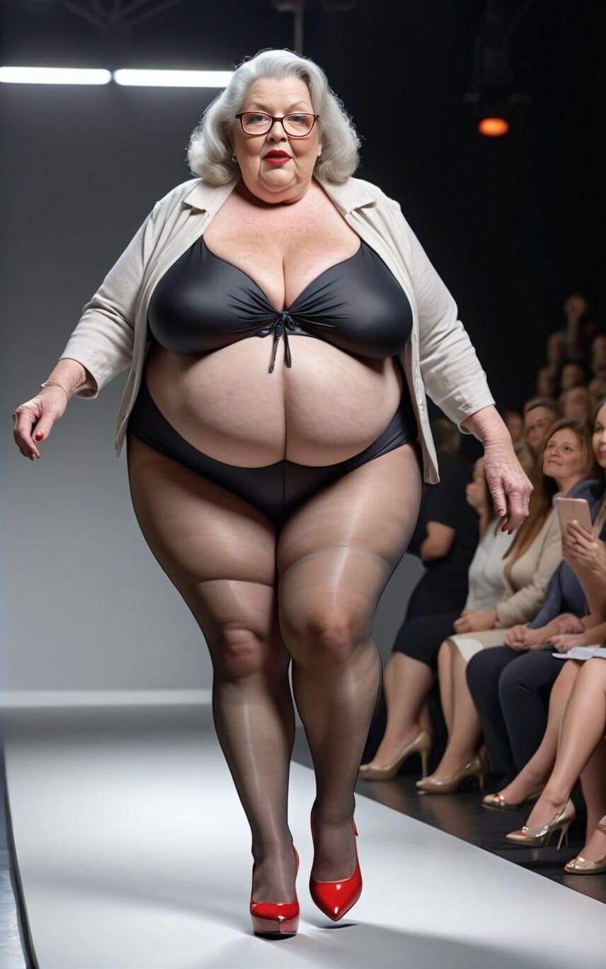 AI BBW Milf and Gilf at the Catwalk