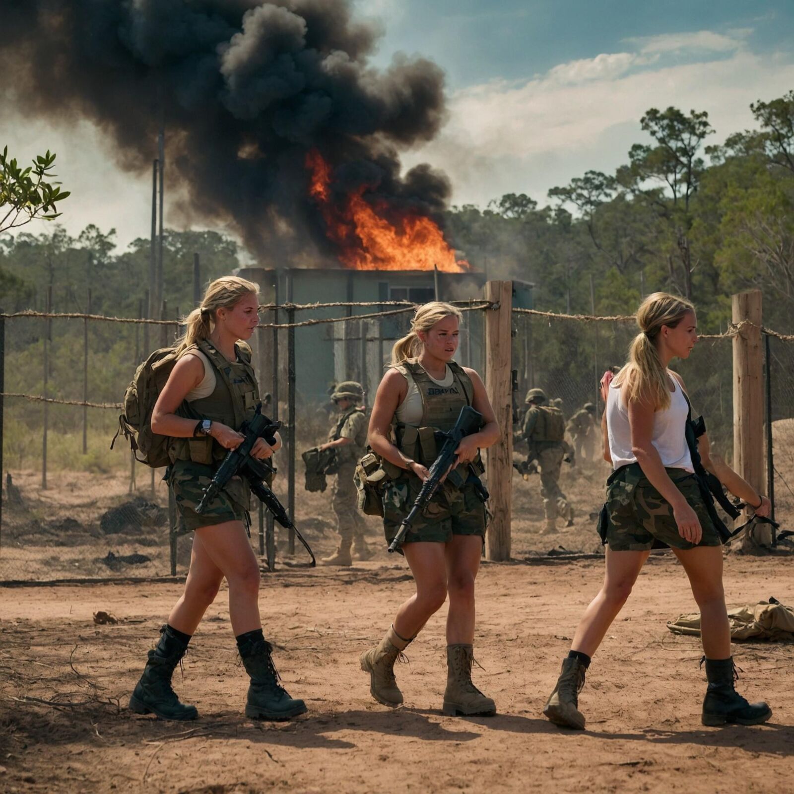 Pelotón de chicas del ejército - Bosque tropical