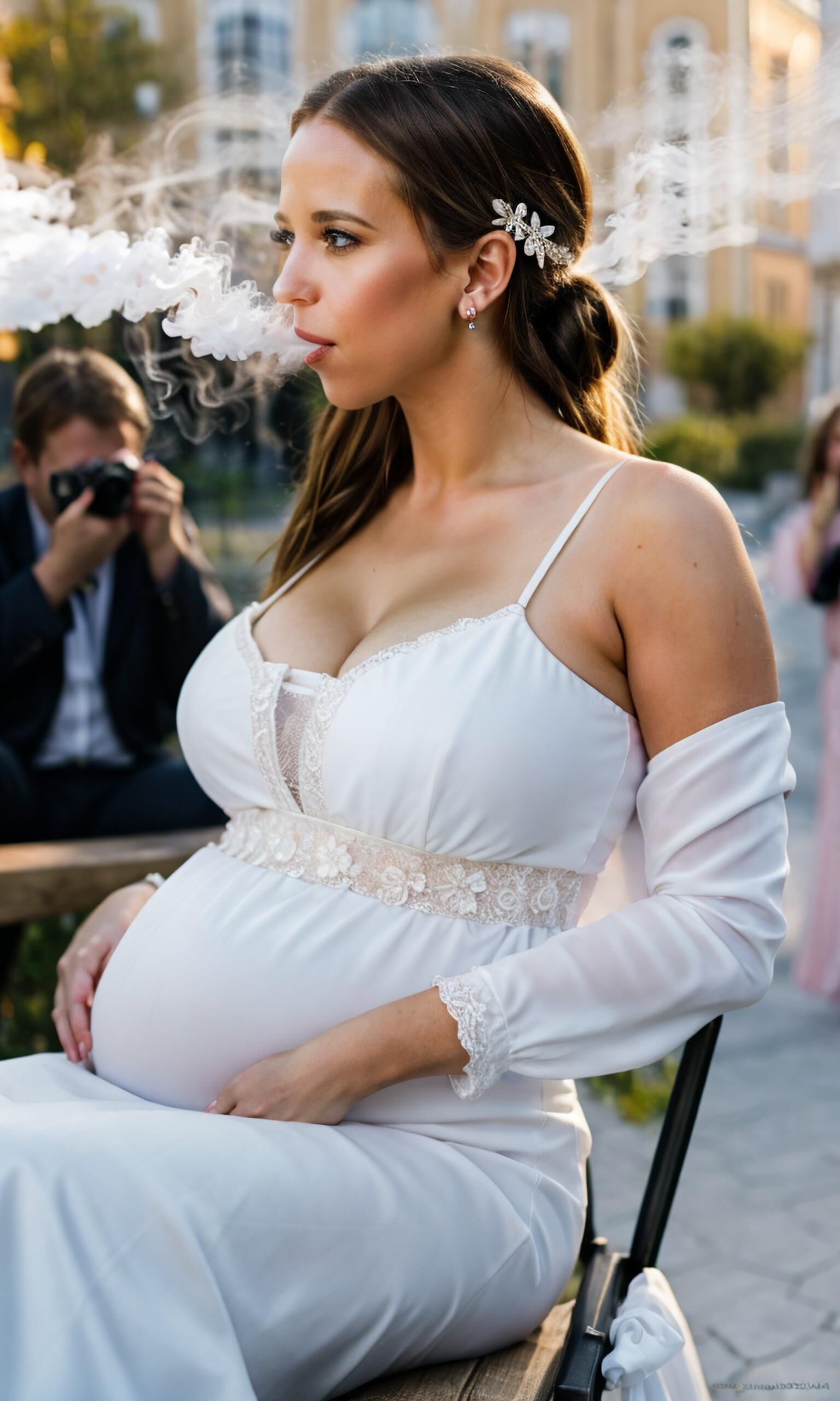 Pregnant bride goes crazy