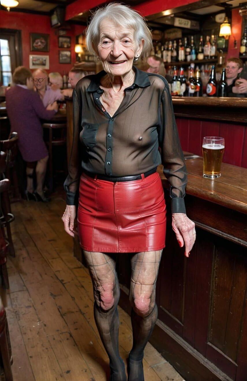 AI skinny Grannies at the Pub