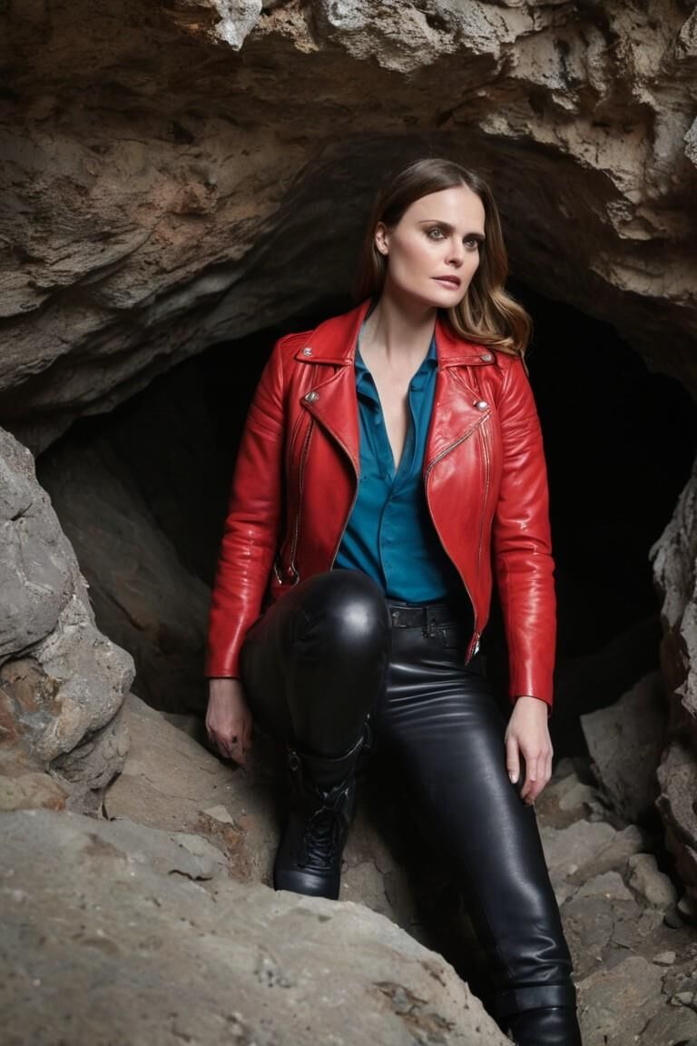 A.I. Emily Deschanel in Leather