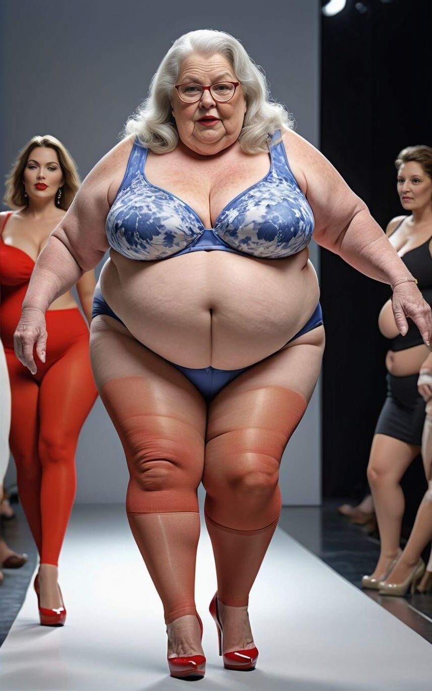 AI BBW Milf and Gilf at the Catwalk