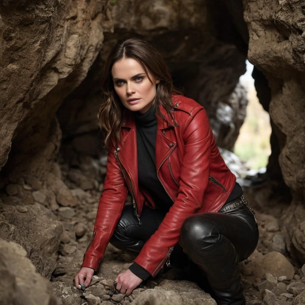 A.I. Emily Deschanel in Leather