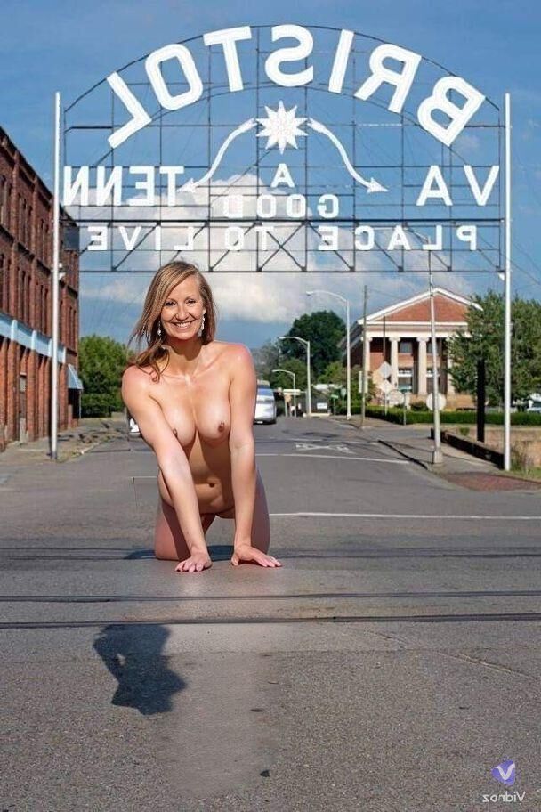 Slut wife carol showing off to her home town 