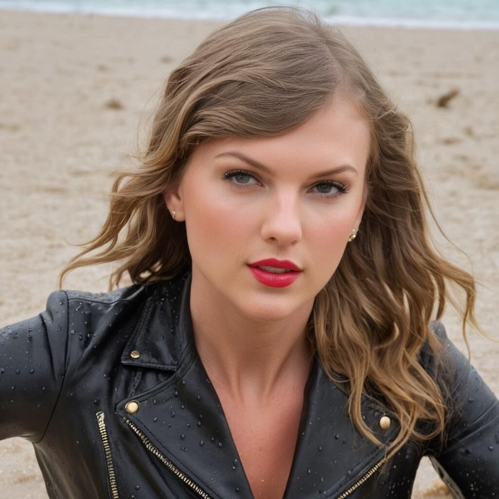 A.I. Taylor Swift en cuir aux Bahamas