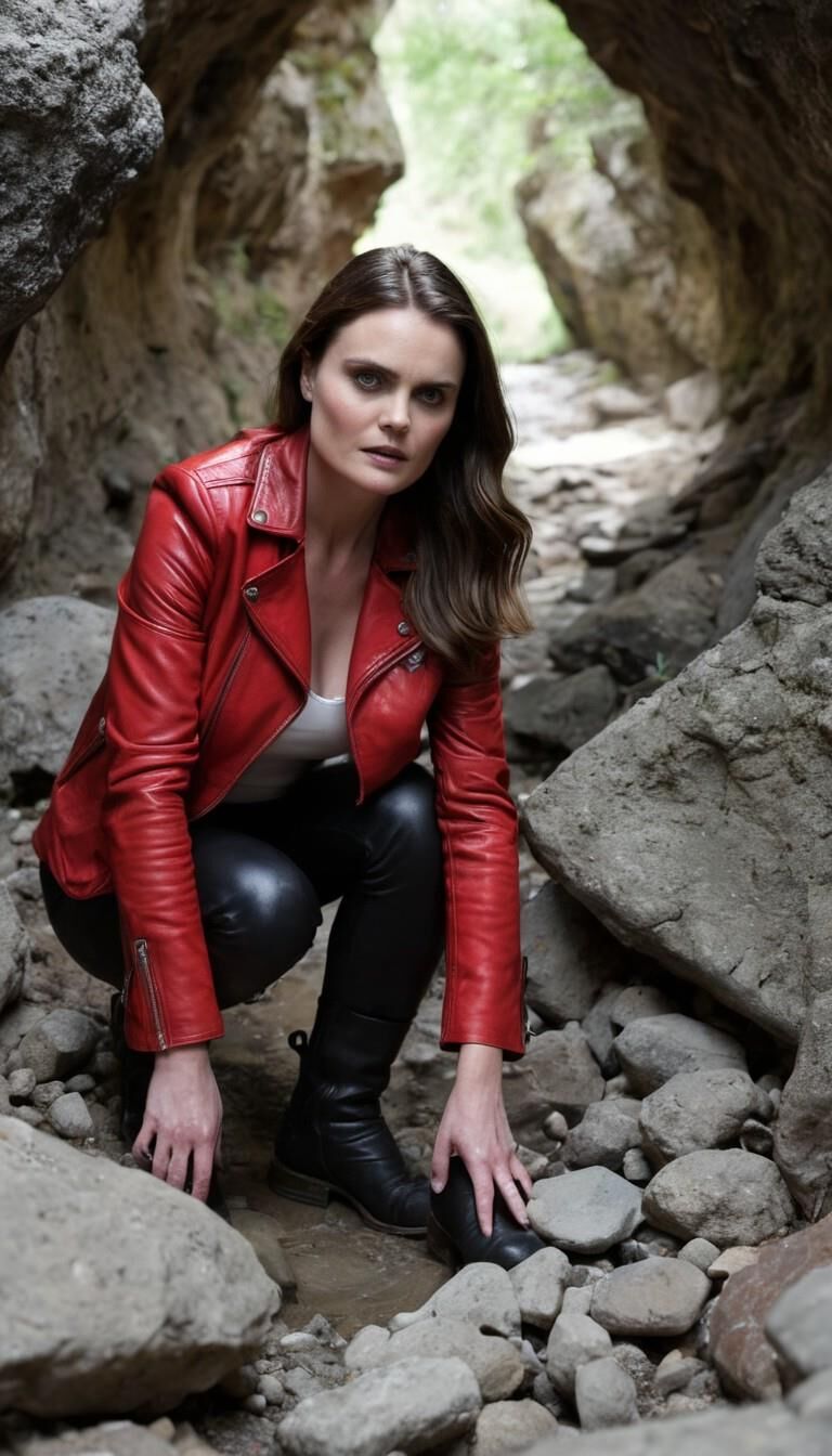 A.I. Emily Deschanel in Leather