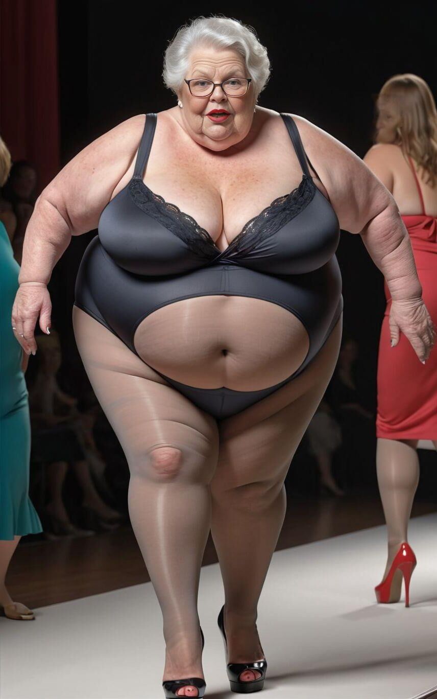 AI BBW Milf and Gilf at the Catwalk