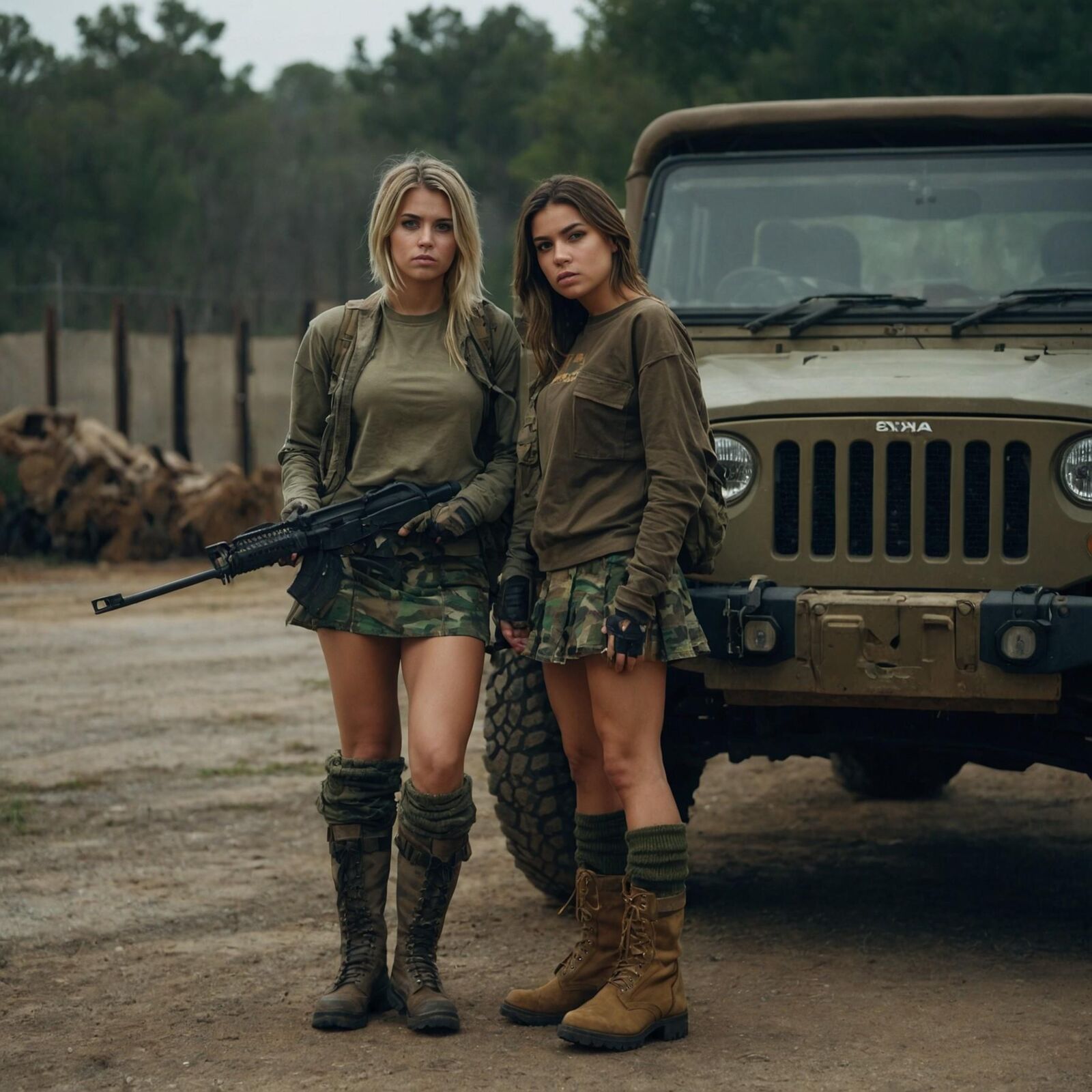 Army Girl Platoon - Damp Forest