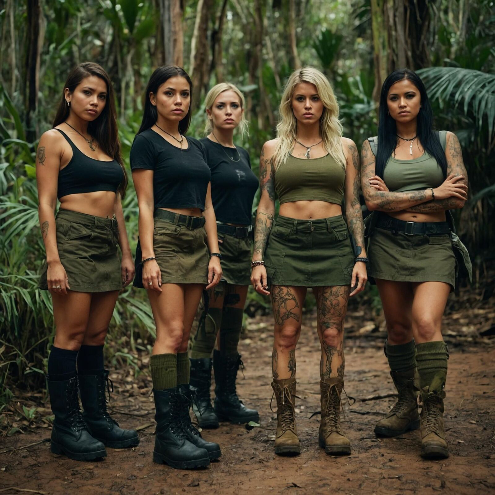 Pelotón de chicas del ejército - Bosque tropical