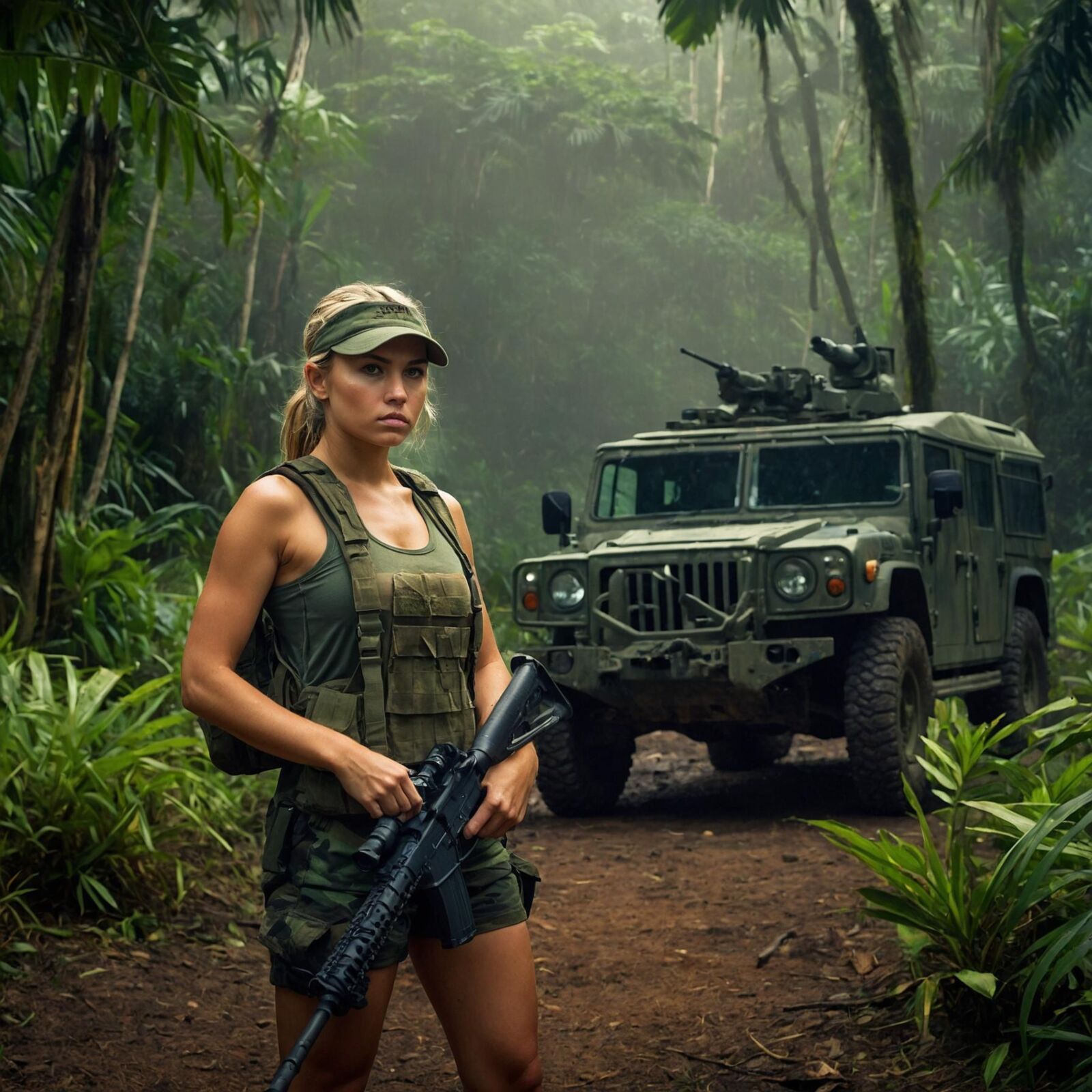 Pelotón de chicas del ejército - Bosque tropical