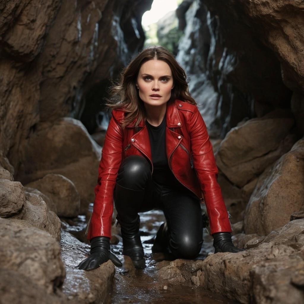 A.I. Emily Deschanel in Leather