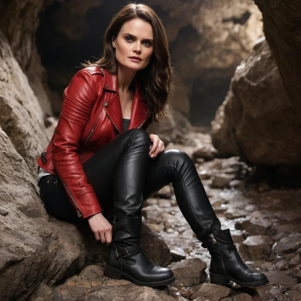 A.I. Emily Deschanel in Leather