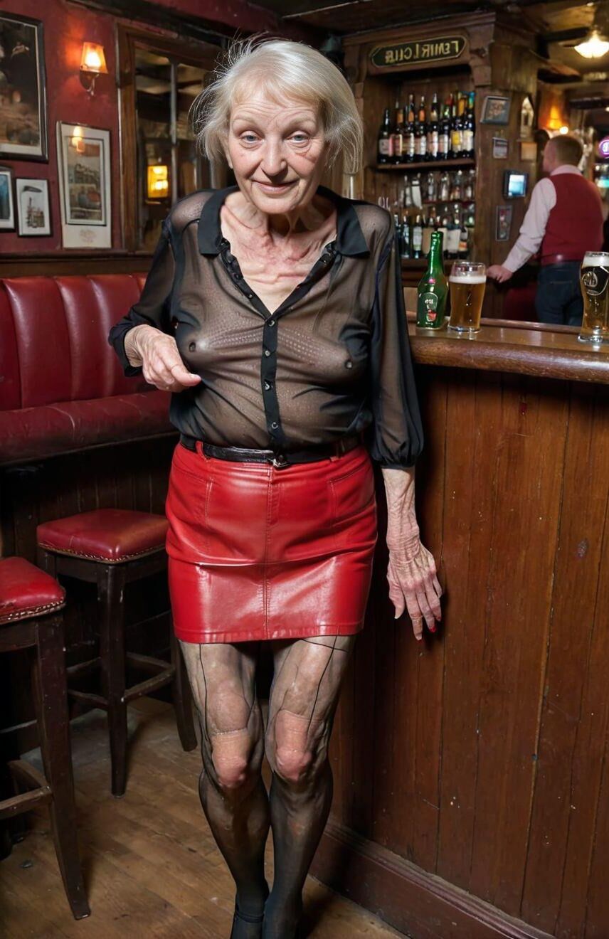 AI skinny Grannies at the Pub