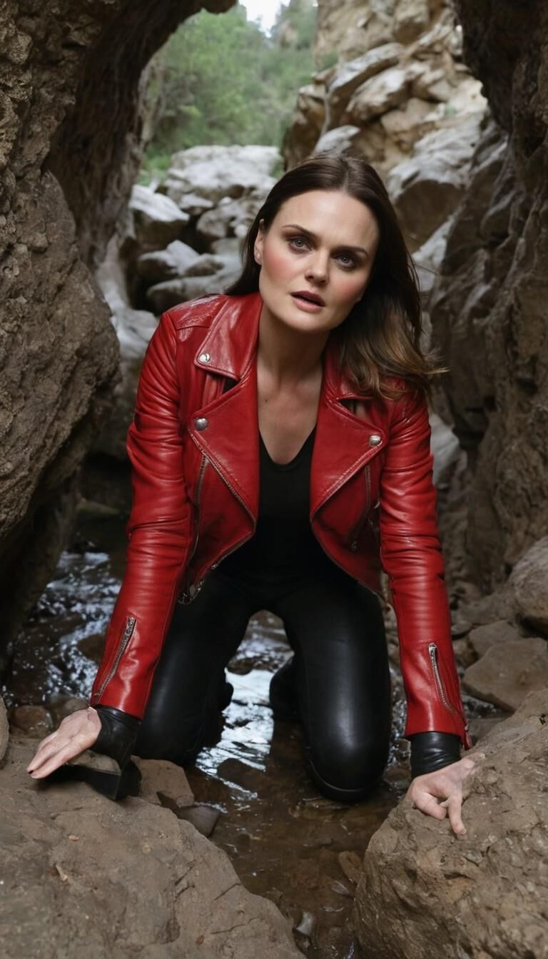 A.I. Emily Deschanel in Leather