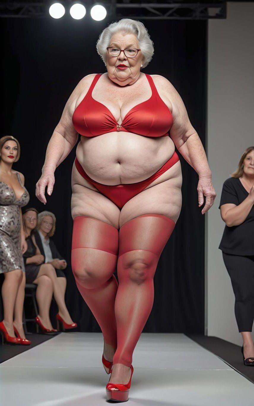 AI BBW Milf and Gilf at the Catwalk