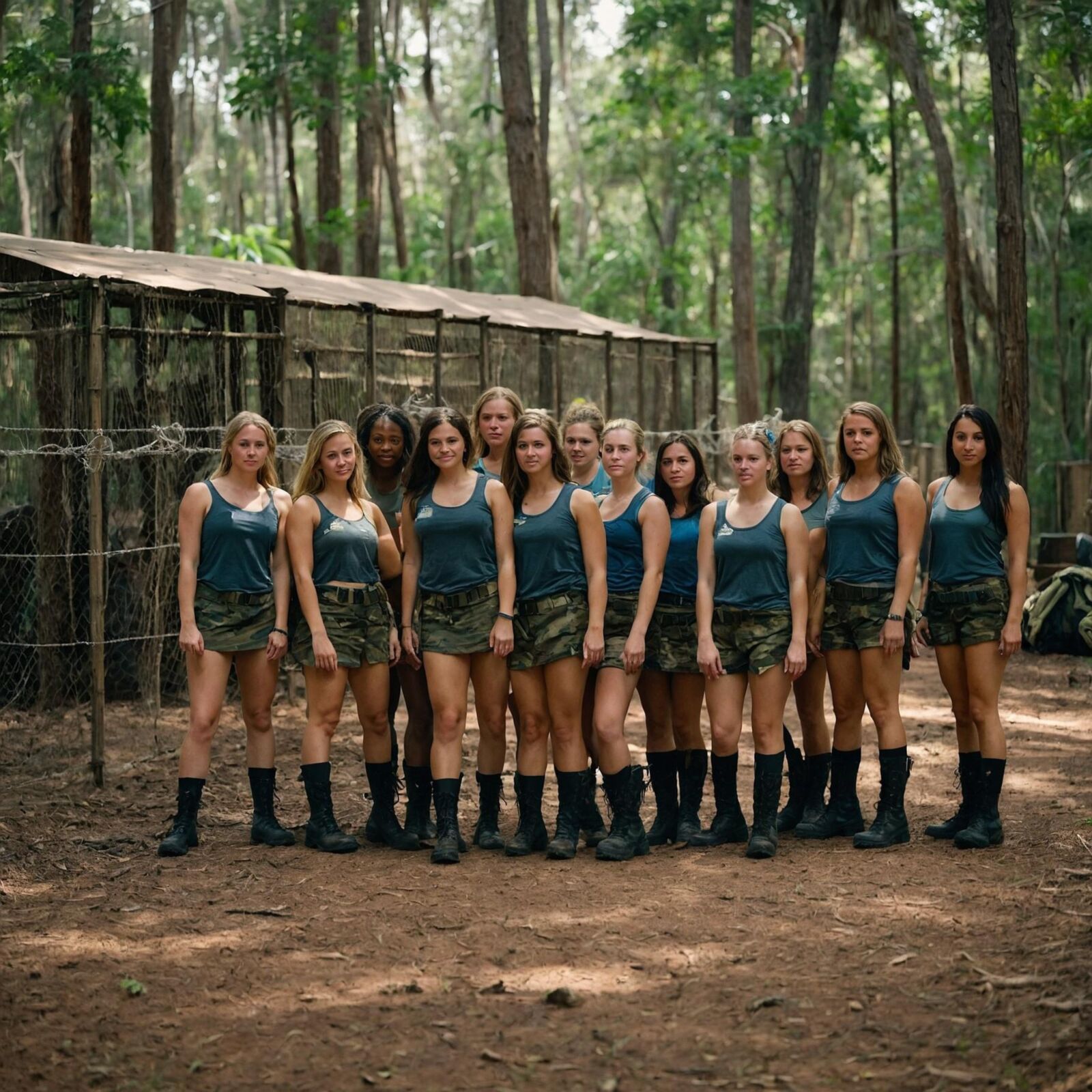 Pelotón de chicas del ejército - Bosque tropical