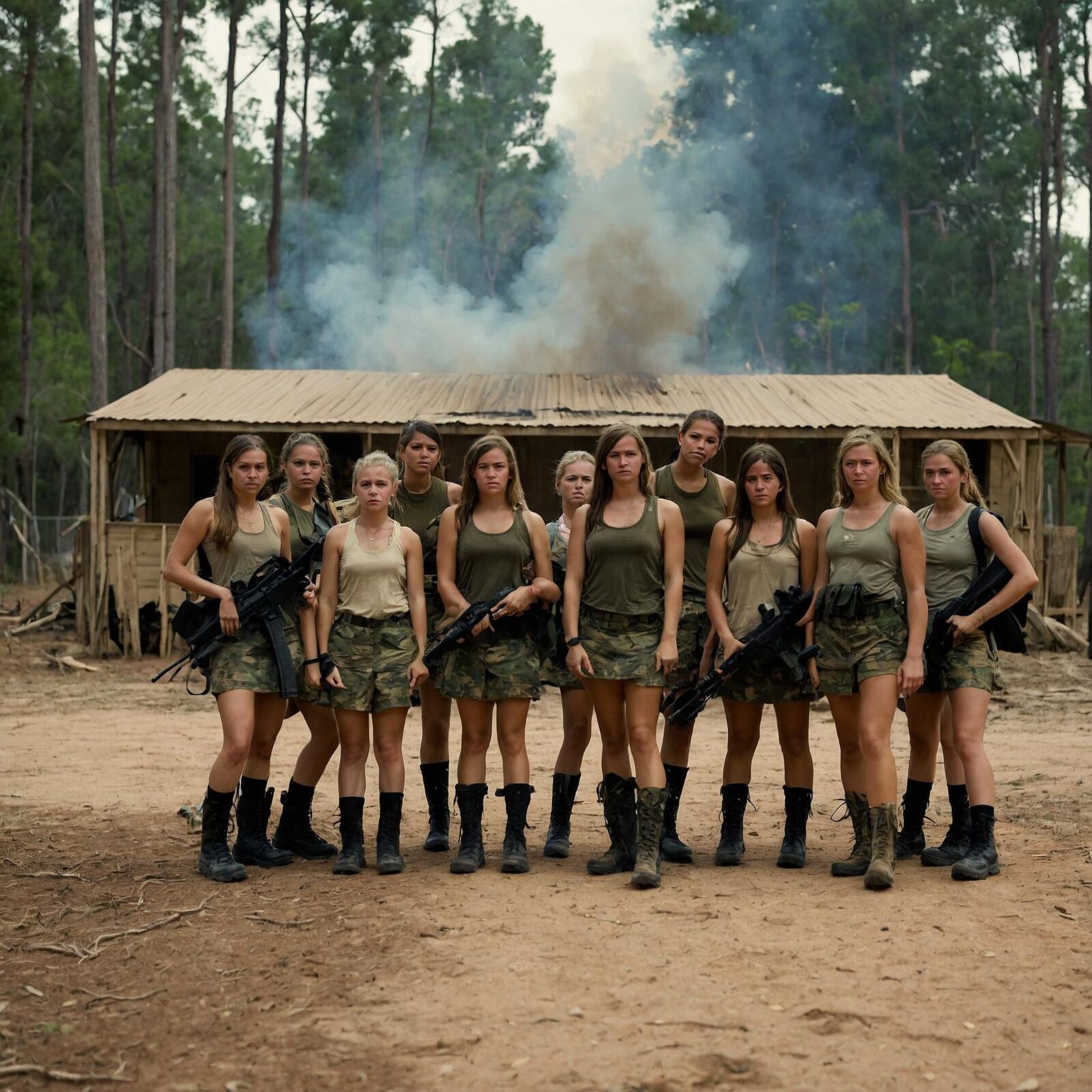 Pelotón de chicas del ejército - Bosque tropical