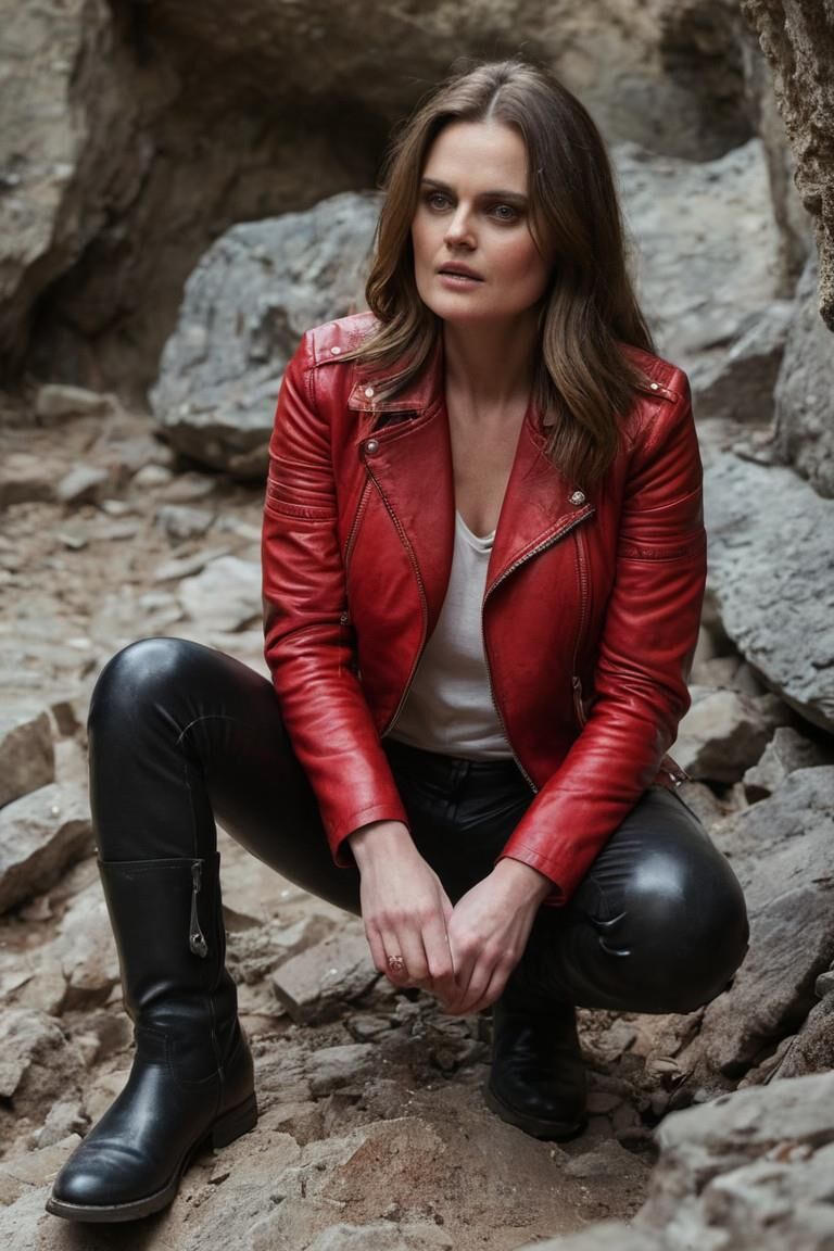 A.I. Emily Deschanel in Leather