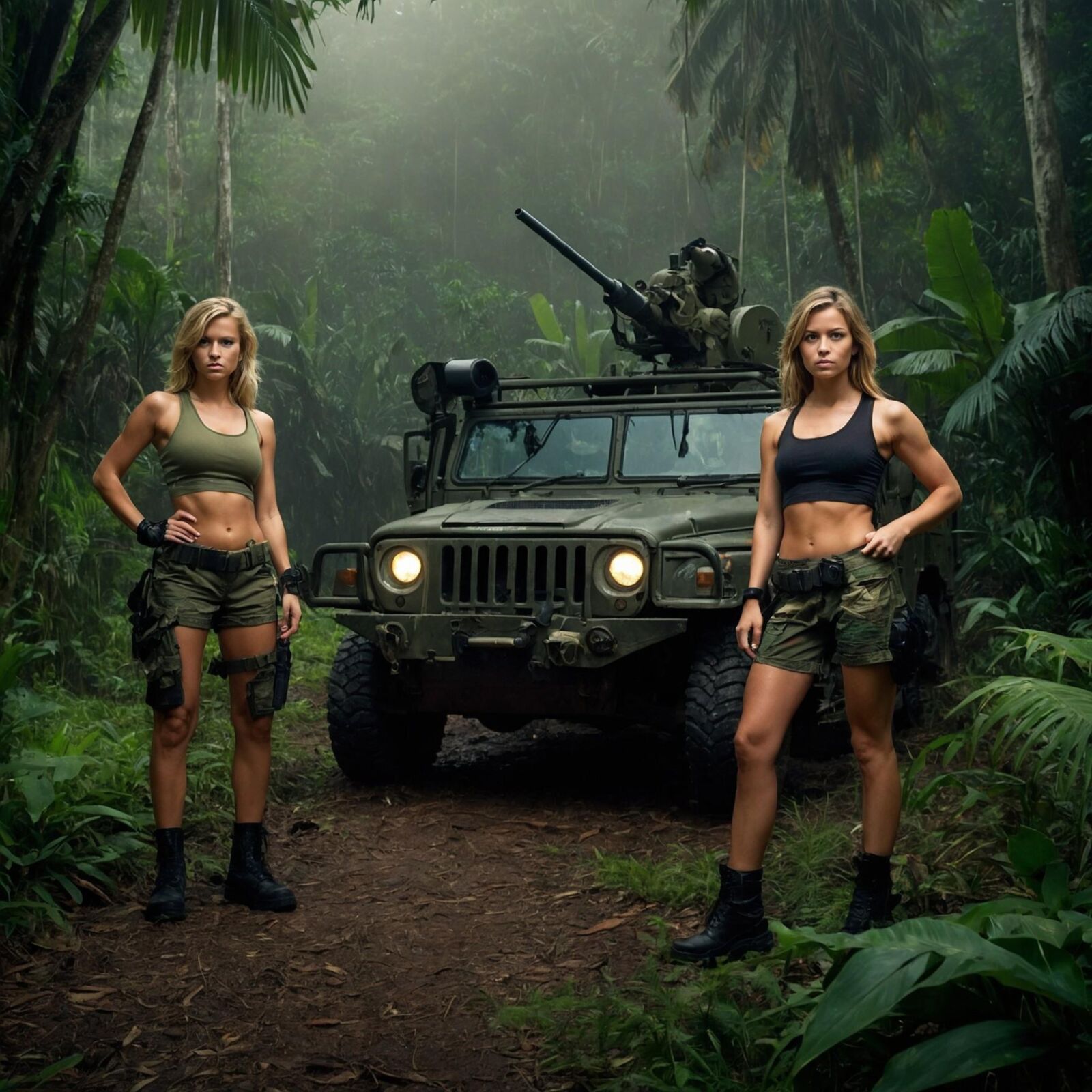 Pelotón de chicas del ejército - Bosque tropical