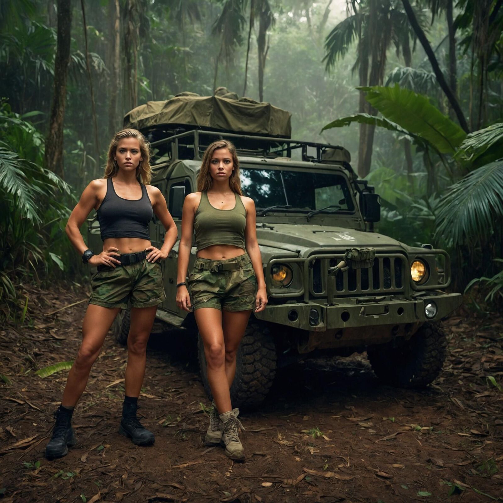 Pelotón de chicas del ejército - Bosque tropical