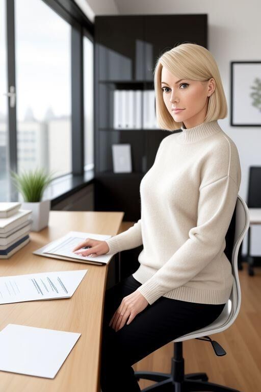 200 blond office girls in sweaters