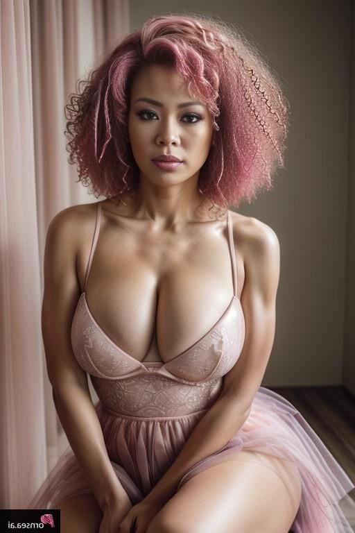 Séance photo : filles asiatiques en lingerie rose 2