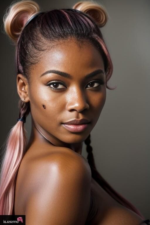 Black Beauty with pink hair and underware