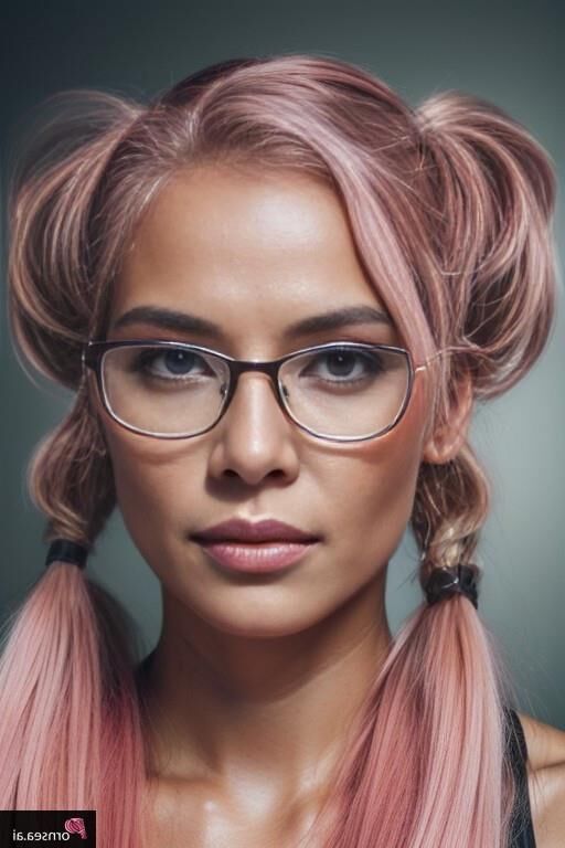 Scandinavian Sexy Glasses-Nerd with pink hair