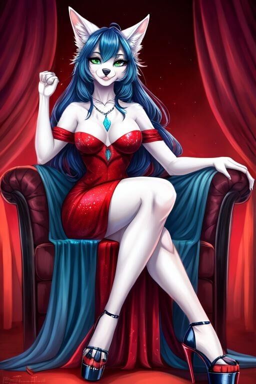 AI Furry in Evening Gown