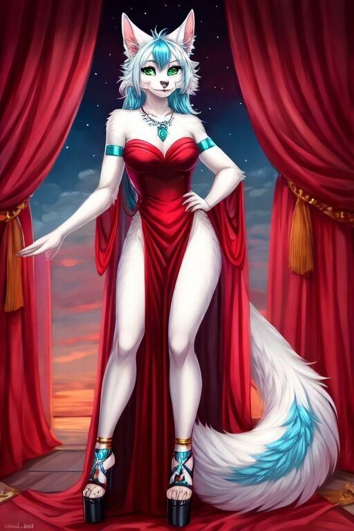 AI Furry in Evening Gown