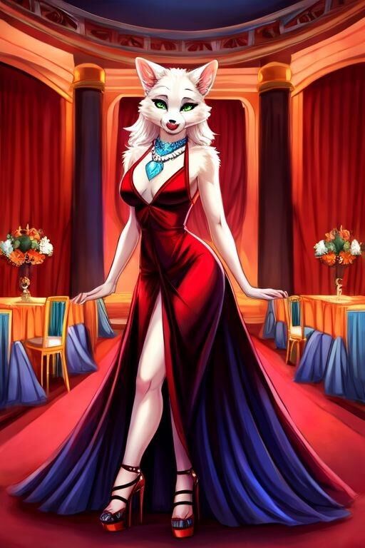 AI Furry in Evening Gown