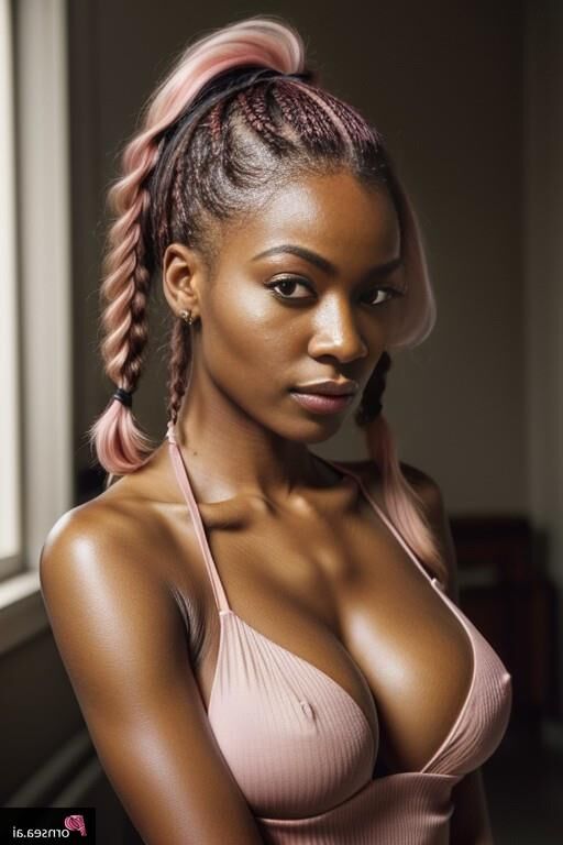 Black Beauty with pink hair and underware