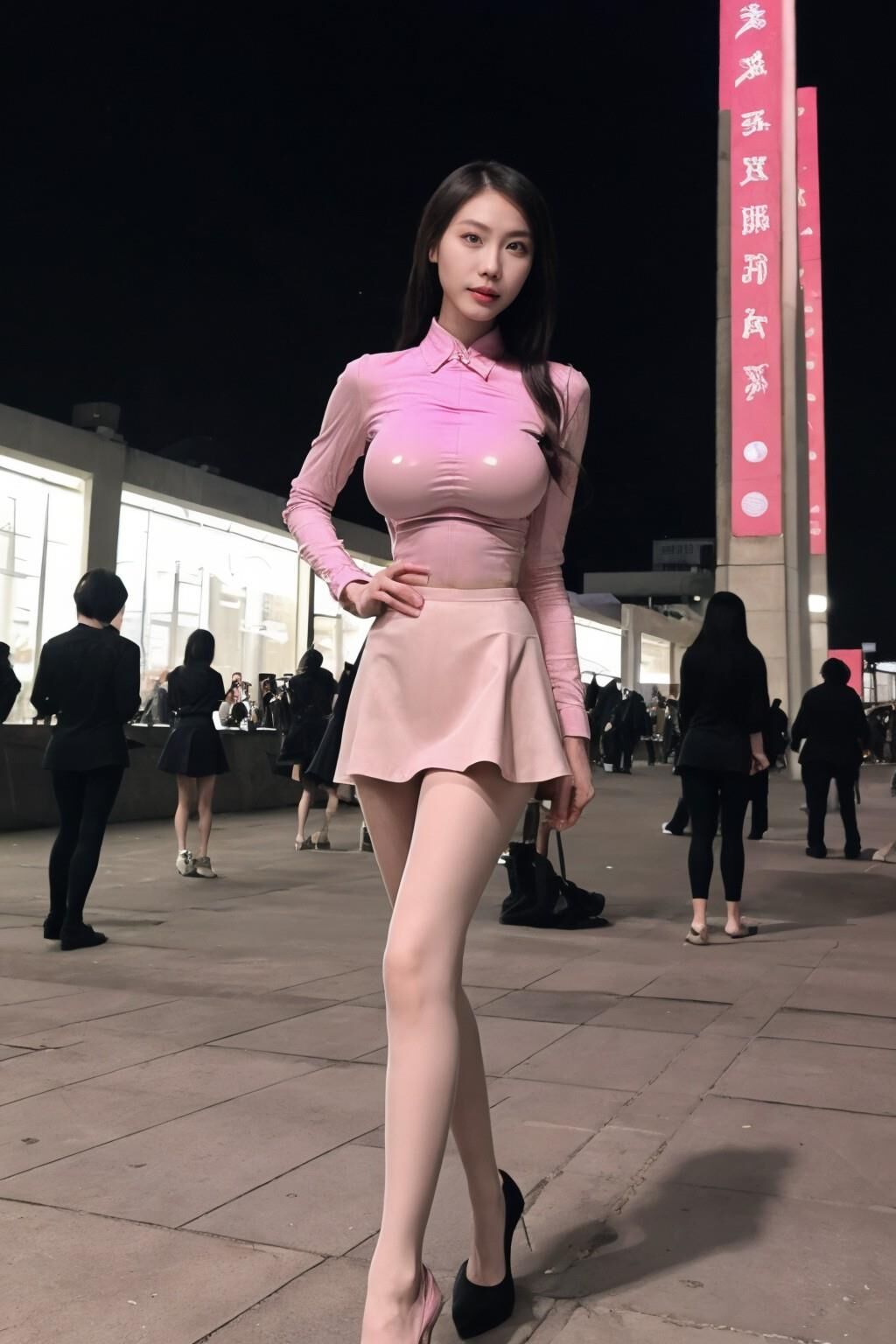 Beijing street fashion model