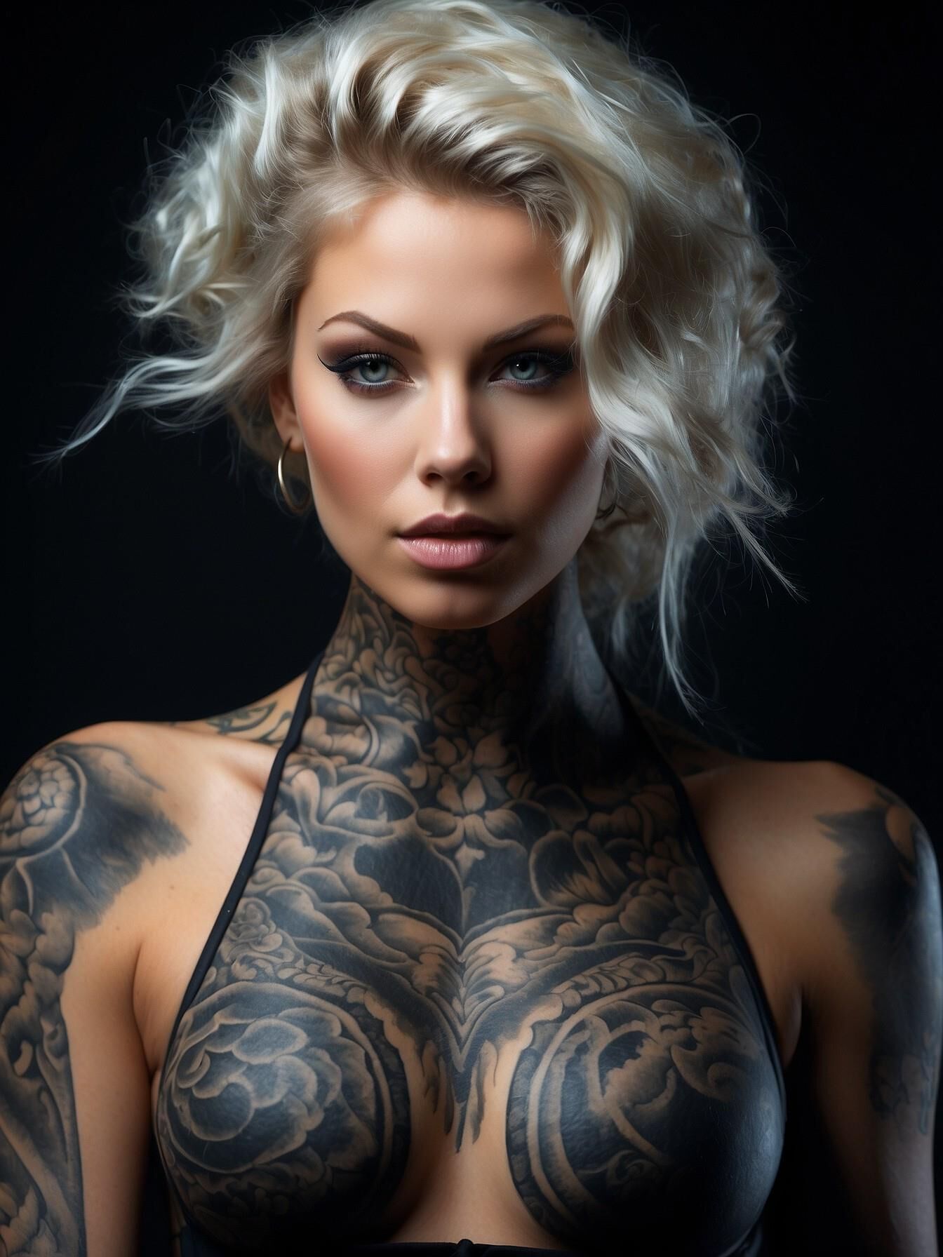 Tattoed blonde beauty  