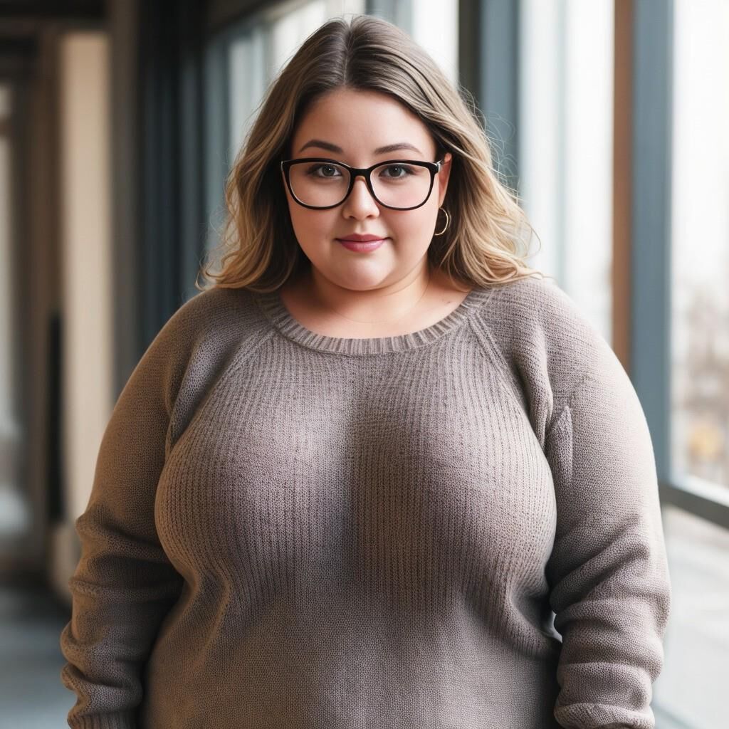 AI - Woman in sweater and glasses 6